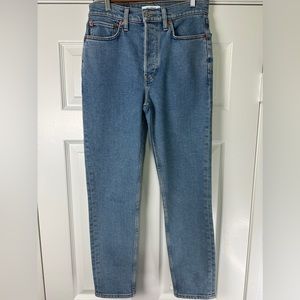 RE/Done 90’s High Rise Ankle Crop Blue Stone Jeans Women’s Size 26 NEW